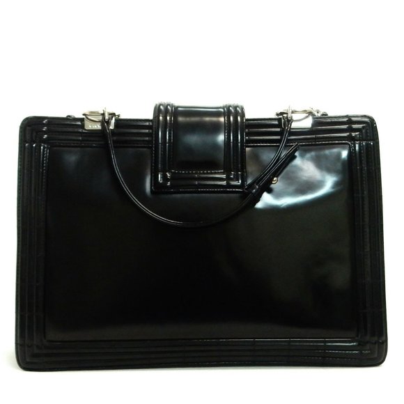 Chanel Enamel Black Chain Shoulder Bag - Picture 3 of 9